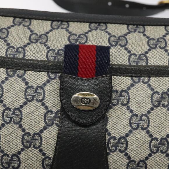 GUCCI GG Supreme Sherry Line Bag Pvc Navy Gold Red 89 02 032 - Picture 14 of 16
